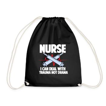 Krankenschwester Lustiges Pflegegeschenk - Turnbeutel - Schwarz - Vorne