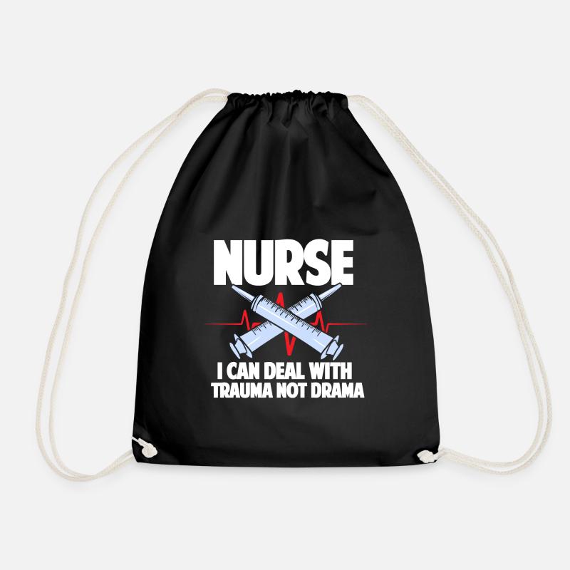 Krankenschwester Lustiges Pflegegeschenk - Turnbeutel - Schwarz