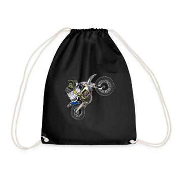 Motocross / Enduro / Freestyle mx / Dirtbike retro - Drawstring Bag - black - Front