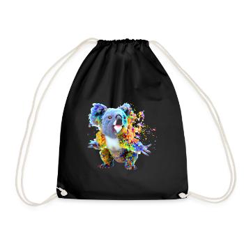 Koala in explosion of colour - Drawstring Bag - black - Front