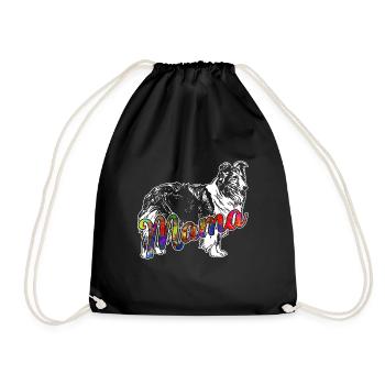 Shetland Sheepdog Shetland Sheepdog Mama - Drawstring Bag - black - Front