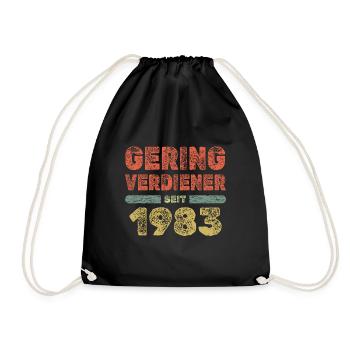 Geringverdiener 1983 - Turnbeutel - Schwarz - Vorne