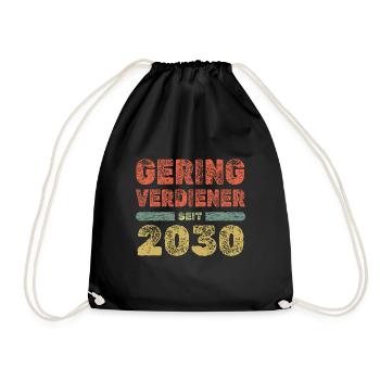 Spruch 2030 - Turnbeutel - Schwarz - Vorne