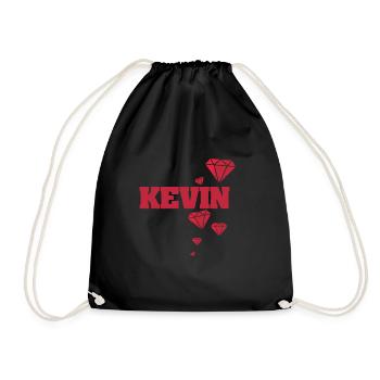 Name Kevin - Drawstring Bag - black - Front