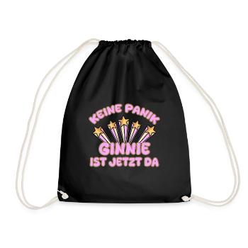 Woman's name Ginnie - Drawstring Bag - black - Front
