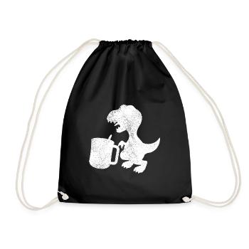 Tea Rex Tea Drinker Dinosaur - Drawstring Bag - black - Front