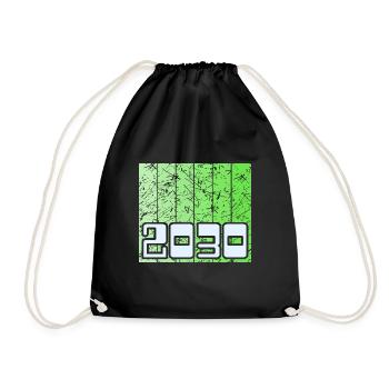 Year 2030 - Drawstring Bag - black - Front