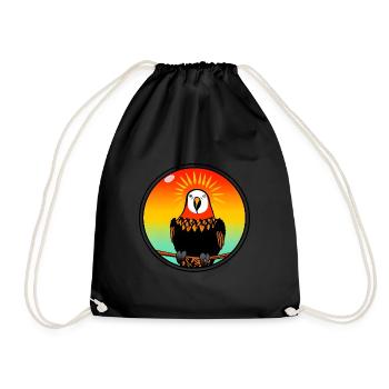 Cool parrot at sunset - Drawstring Bag - black - Front