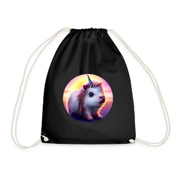 Licorne cochon d’Inde - Sac de sport léger - noir - Devant