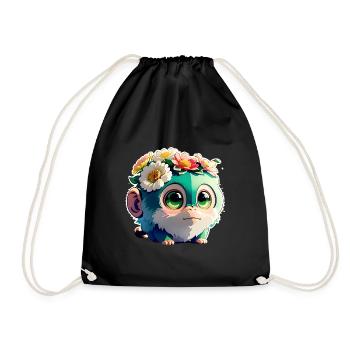 Ami singe fleuri - Sac de sport léger - noir - Devant