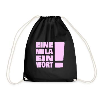 Geschenk für Mila - Turnbeutel - Schwarz - Vorne