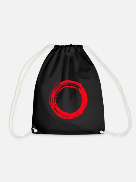 Rising Sun Shirt Zen Motiv Kalligrafie Geschenk - Turnbeutel - Schwarz