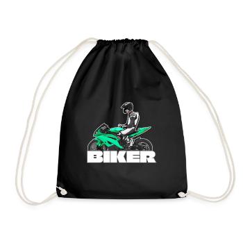 Motorcycle Lifestyle / Motorcycle / Motorcycles biker - Drawstring Bag - black - Front