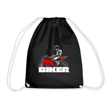 Motorcycle Lifestyle / Motorcycle / Motorcycles biker - Drawstring Bag - black - Front