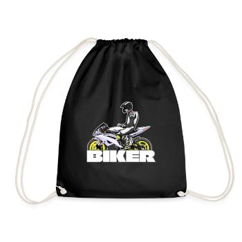 Motorcycle Lifestyle / Motorcycle / Motorcycles biker - Drawstring Bag - black - Front