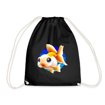 Goldfisch - Turnbeutel - Schwarz - Vorne