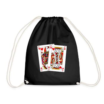 Queen and King of Hearts - Drawstring Bag - black - Front