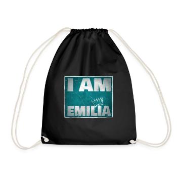 King Emilia Name - Drawstring Bag - black - Front