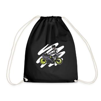 Motorcycle Lifestyle / Motorcycle / Motorcycle biker - Drawstring Bag - black - Front