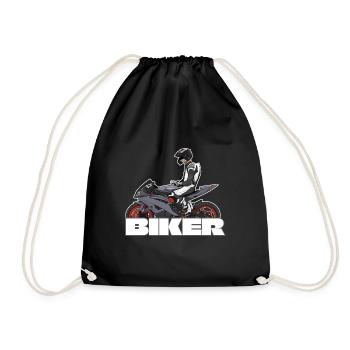 Motorcycle Lifestyle / Motorcycle / Motorcycles biker - Drawstring Bag - black - Front