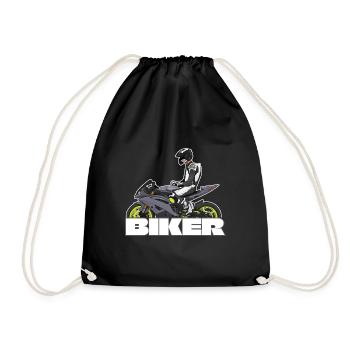 Motorcycle Lifestyle / Motorcycle / Motorcycles biker - Drawstring Bag - black - Front