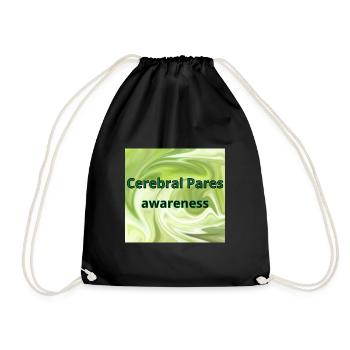 cerebral palsy awareness - Drawstring Bag - black - Front