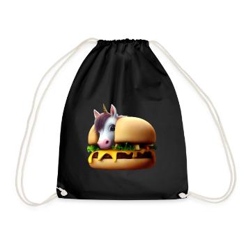 Licorne Cheeseburger - Sac de sport léger - noir - Devant