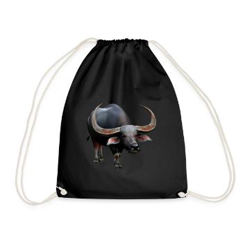 Beautiful water buffalo - Drawstring Bag - black - Front