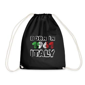 Born in 1961 - Drawstring Bag - black - Front