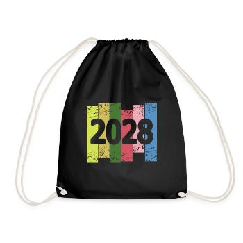 Funny 2028 - Drawstring Bag - black - Front