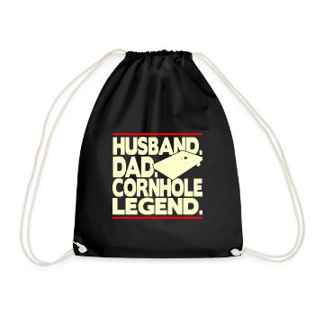 Husband Dad Cornhole Legend - Turnbeutel - Schwarz - Vorne