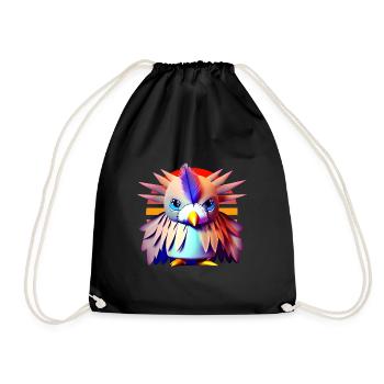 Oiseau polygonal - Sac de sport léger - noir - Devant