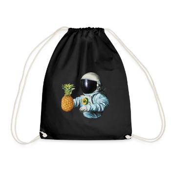Pineapple Astronaut - Drawstring Bag - black - Front