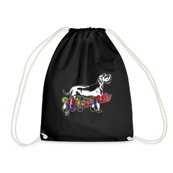 Schnauzer Schnauzer Mama - Drawstring Bag - black - Front
