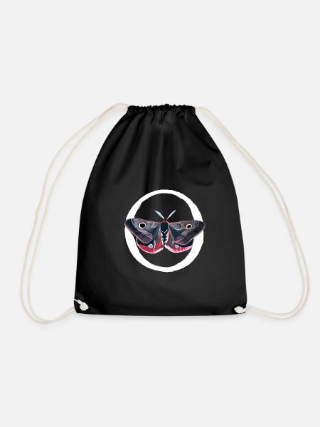 Peinture à la gouache : papillon de nuit - Sac de sport léger - noir