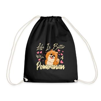 Pomeranian Liebhaber - Turnbeutel - Schwarz - Vorne
