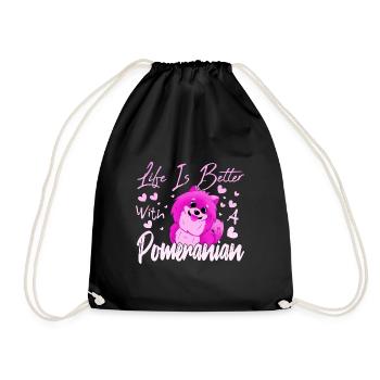 Pomeranian Liebhaber - Turnbeutel - Schwarz - Vorne