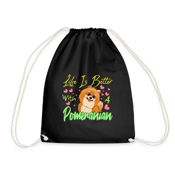 Pomeranian lovers - Drawstring Bag - black - Front