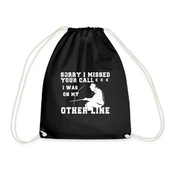 Lustiger Angler Fischer Spruch Angeln - Turnbeutel - Schwarz - Vorne
