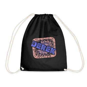 Gift for Derek - Drawstring Bag - black - Front
