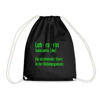 Lehrerin Lehrerinnen Schule Pädagogin Unterricht - Turnbeutel - Schwarz - Vorne