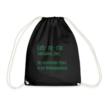 Lehrerin Lehrerinnen Schule Pädagogin Unterricht - Turnbeutel - Schwarz - Vorne