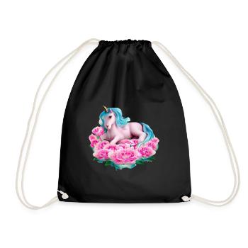 Licorne dans les roses - Sac de sport léger - noir - Devant