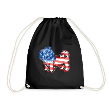 Shih Tzu Shih Tzu Flag - Drawstring Bag - black - Front