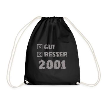 Jahr 2001 - Turnbeutel - Schwarz - Vorne