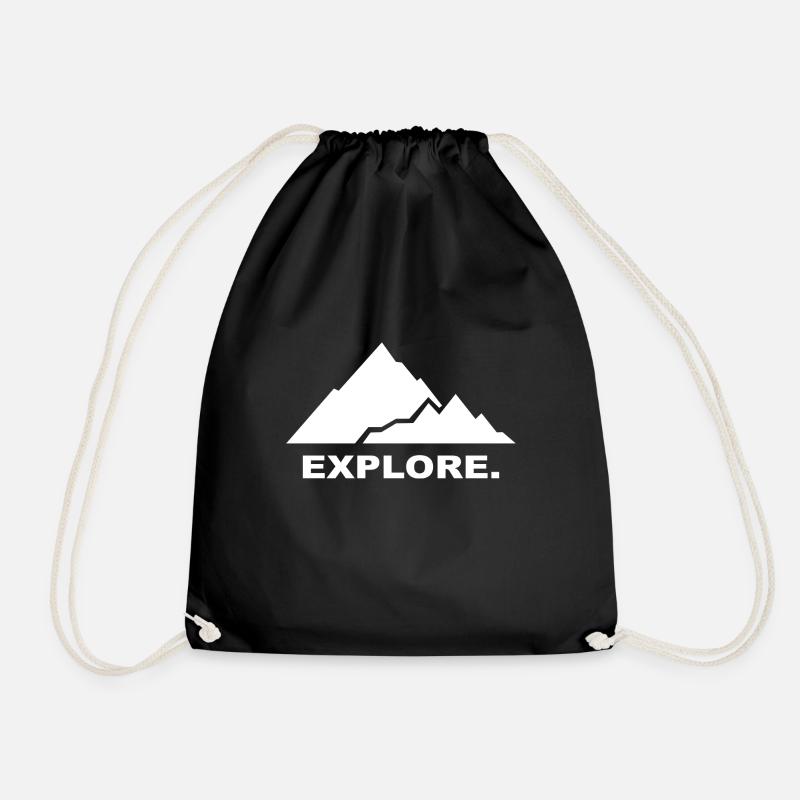 Berg Abenteuer Berge Geschenk - Turnbeutel - Schwarz
