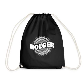Geschenkidee Holger - Turnbeutel - Schwarz - Vorne