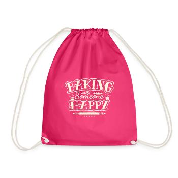 BAKING FUNNY SAYING - PASTRY CHEF FUNNY QUOTE - Drawstring Bag - fuchsia - Front