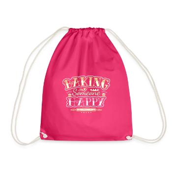 BAKING FUNNY SAYING - PASTRY CHEF FUNNY QUOTE - Drawstring Bag - fuchsia - Front