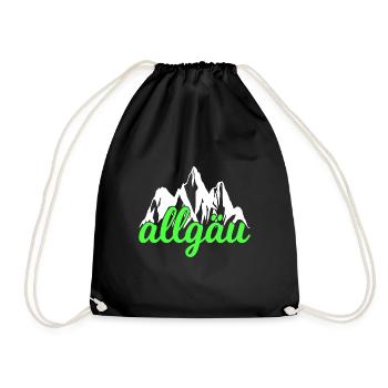 Allgäu Mountains Hiking Climbing - Drawstring Bag - black - Front